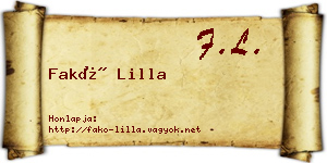 Fakó Lilla névjegykártya